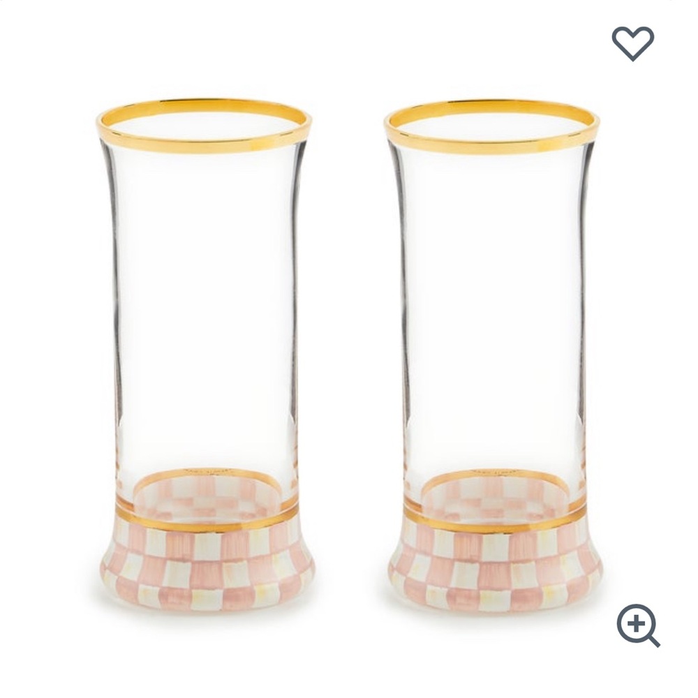 Rosy Check Highball Glass, Set Of 2